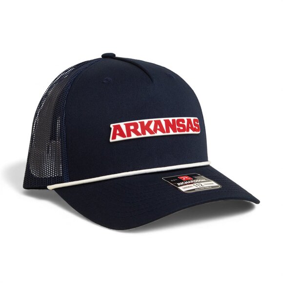 Arkansas Razorbacks ARKANSAS Red 3D Snapback Trucker Rope Hat- Navy/ White - Picture 1 of 3